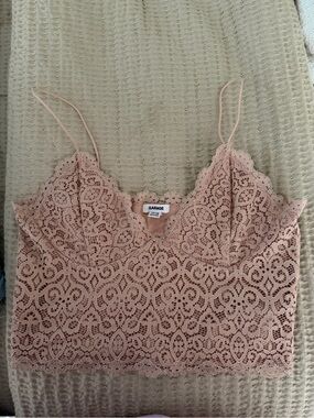 Garage Blush Pink Lace Cropped Cami